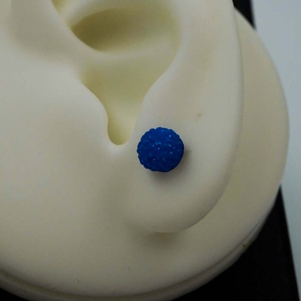 royal blue puffy studs