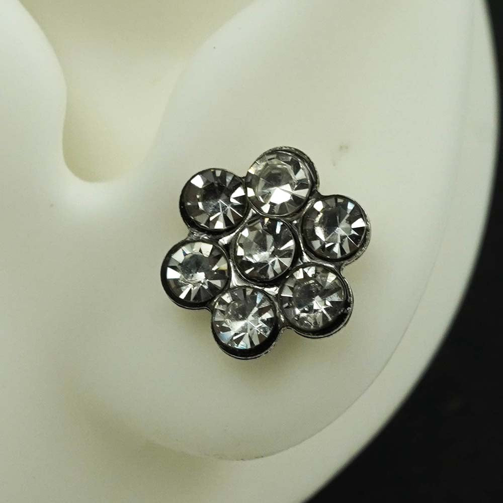 daisy silver studs