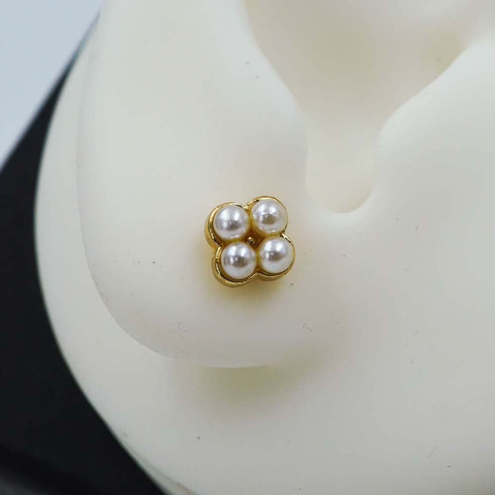 square pearl studs