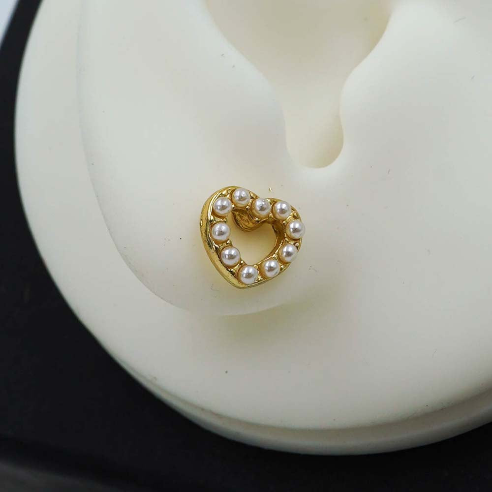 hollow heart studs