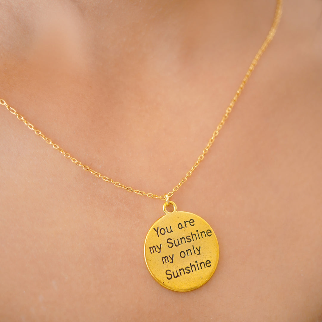 sunshine pendant both sides engraved