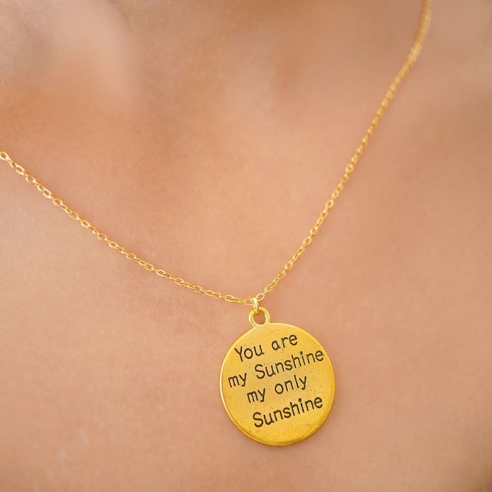 sunshine pendant both sides engraved