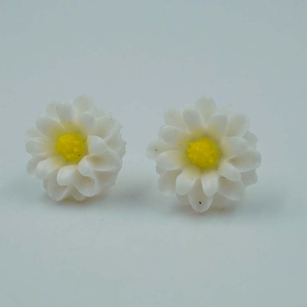 white flower studs