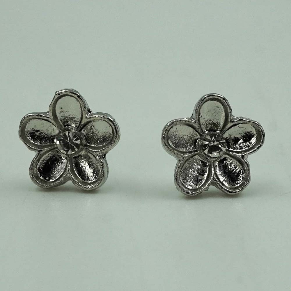 silver flower studs