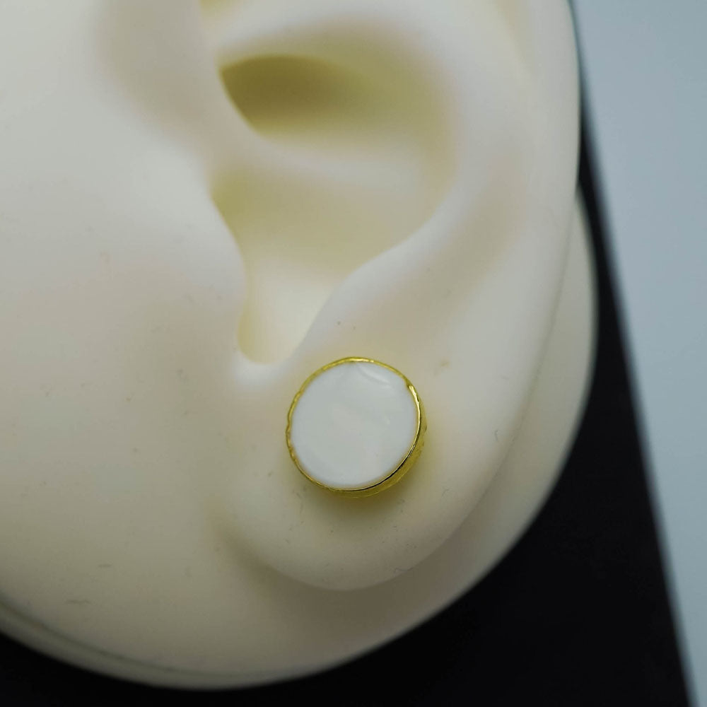 sea white circle studs