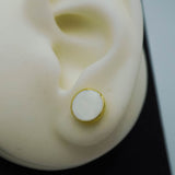 sea white circle studs
