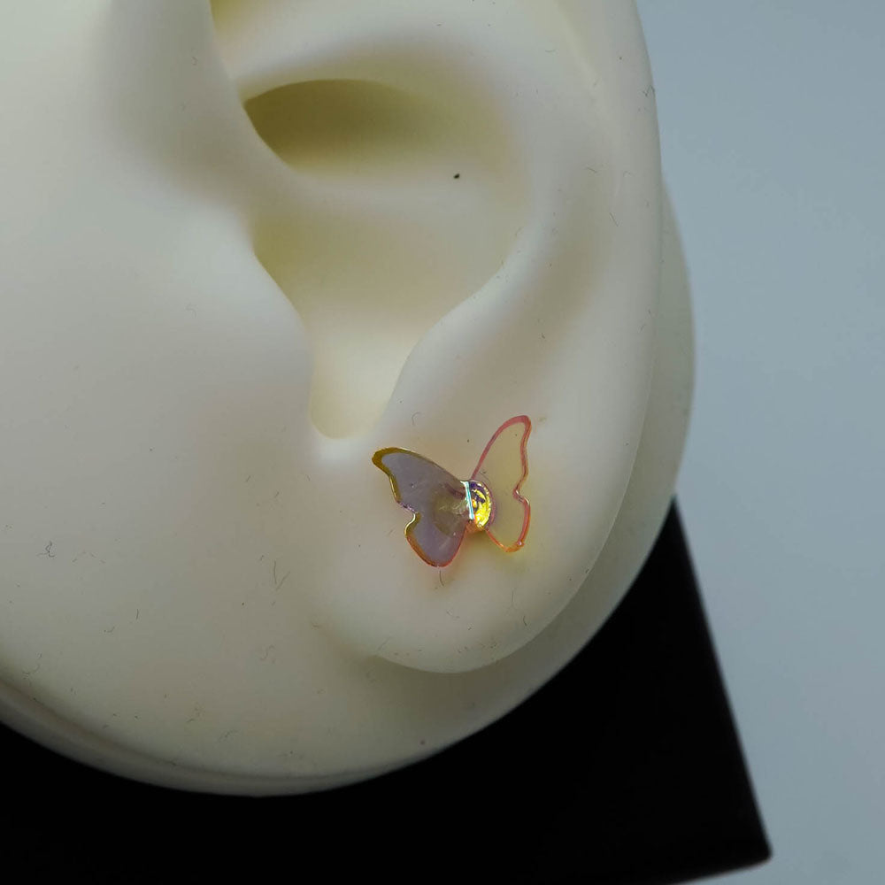 multicolor butterlfy studs