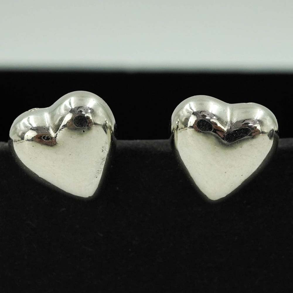 heart shaped silver studs