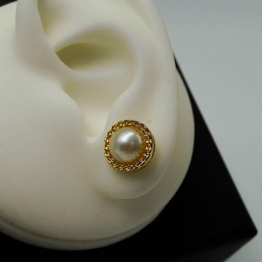 golden pearl studs
