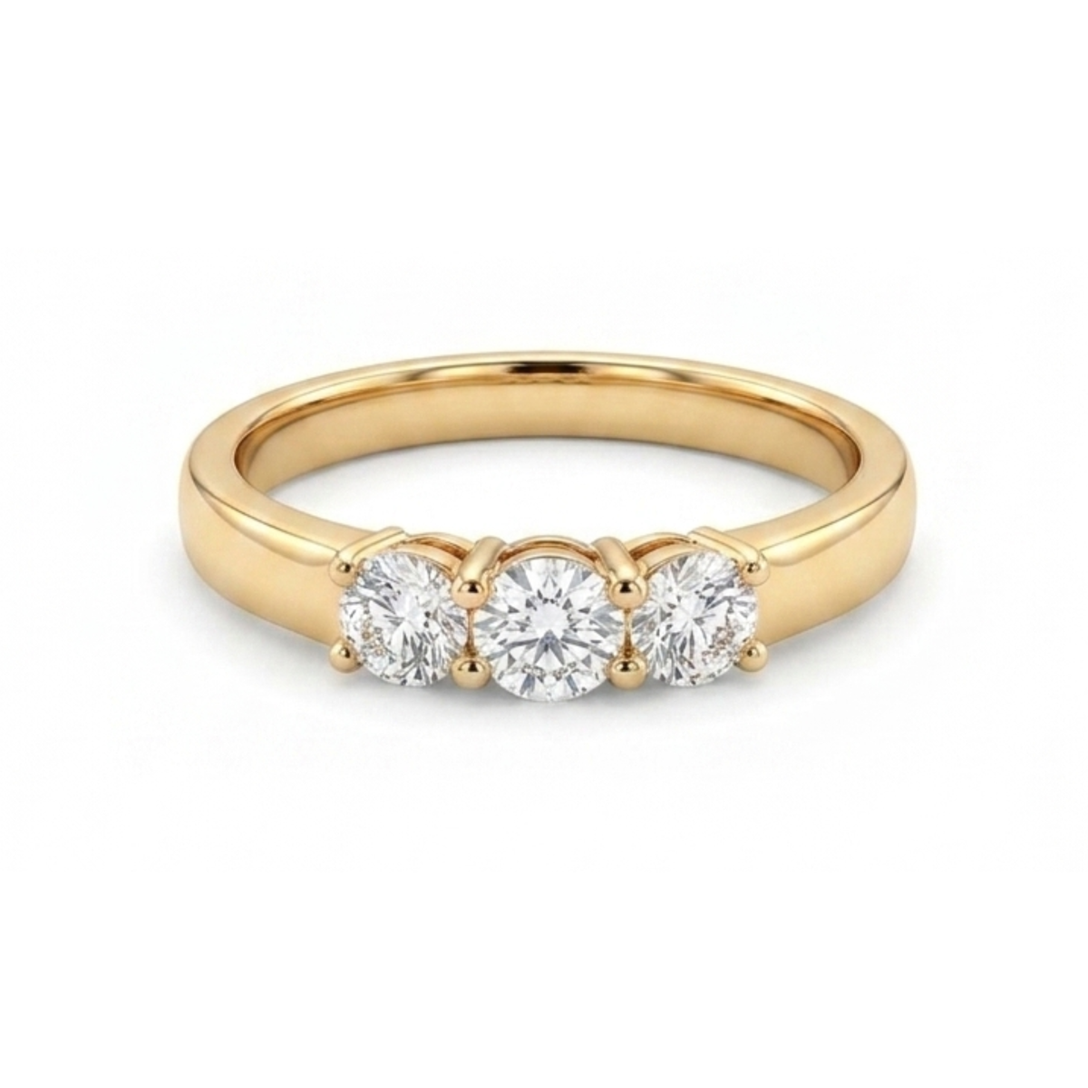 Dainty Trio Brilliant Cut Cubic Zirconia Ring in 18K Gold Plating