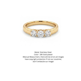 Dainty Trio Brilliant Cut Cubic Zirconia Ring in 18K Gold Plating