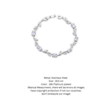 Silver-Plated Marquise and Oval Cubic Zirconia Leaf Vine Bracelet