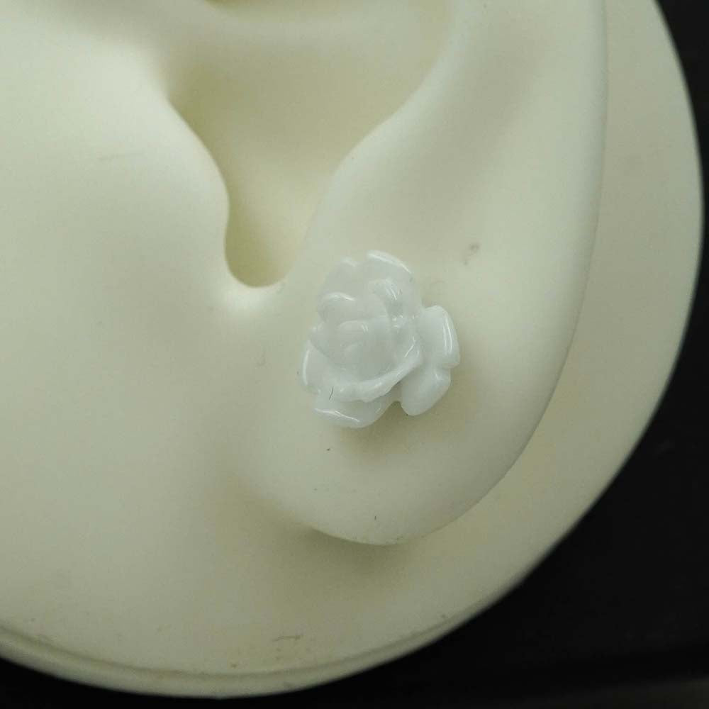 white flower studs