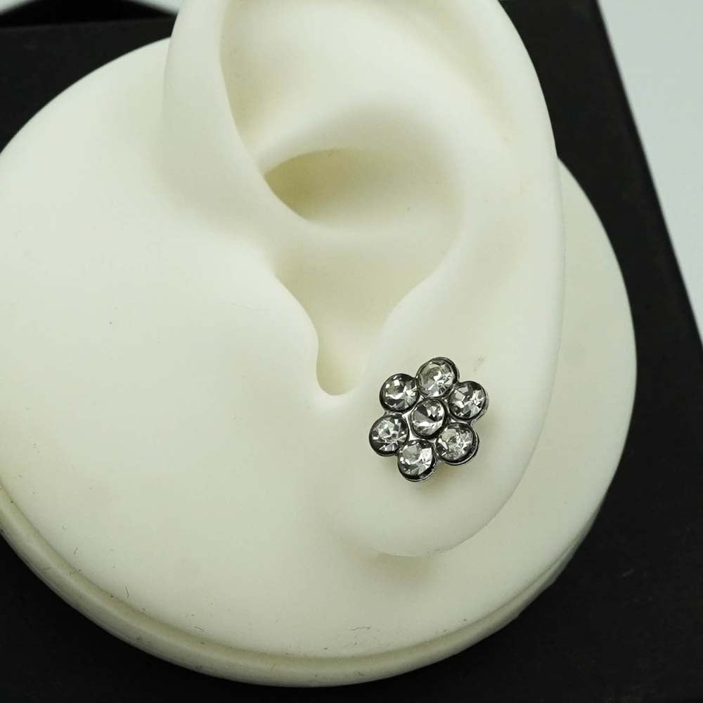 daisy silver studs