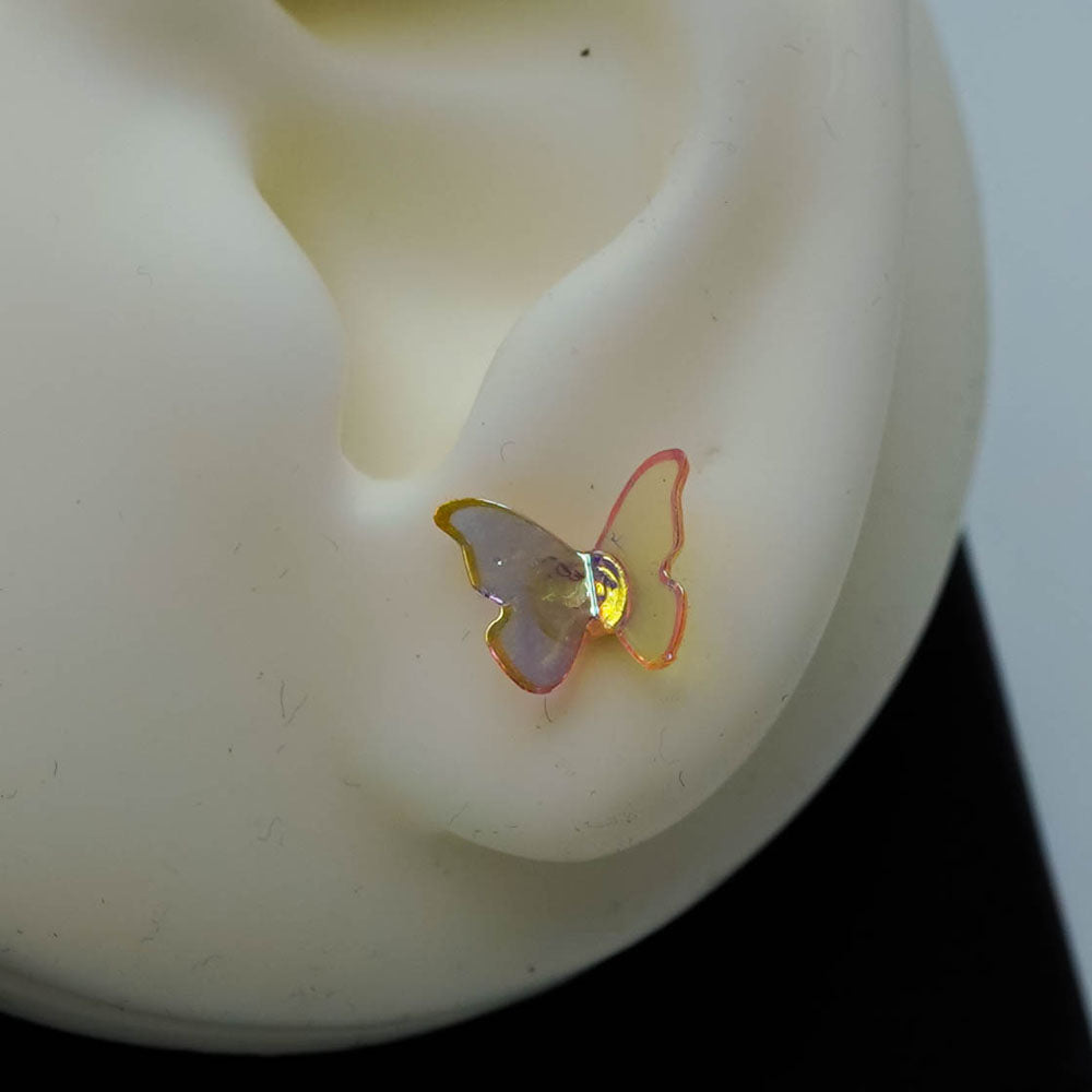 multicolor butterlfy studs