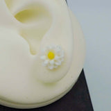 white flower studs