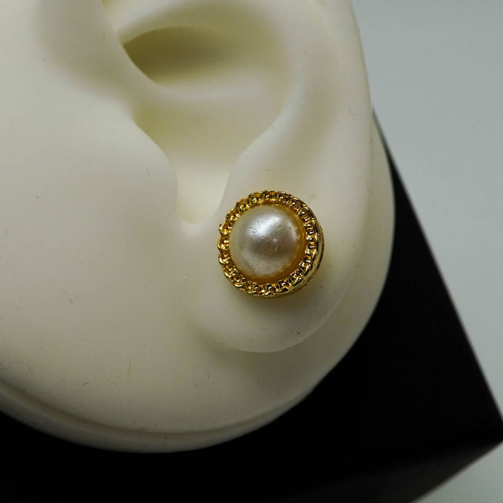golden pearl studs