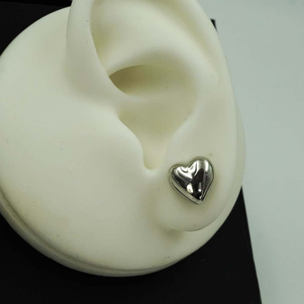 heart shaped silver studs