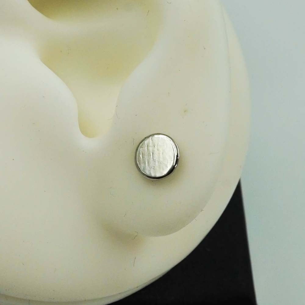 silver disc studs