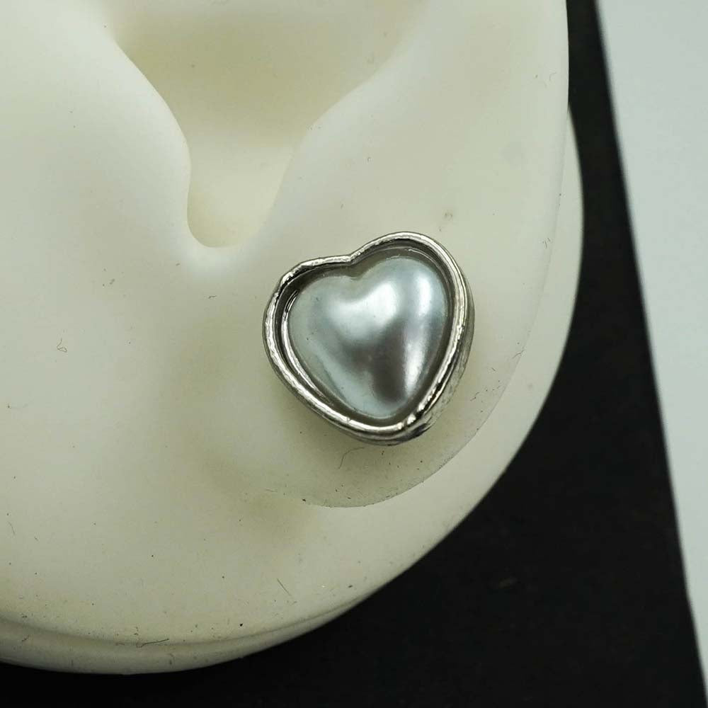 heart shaped silver studs