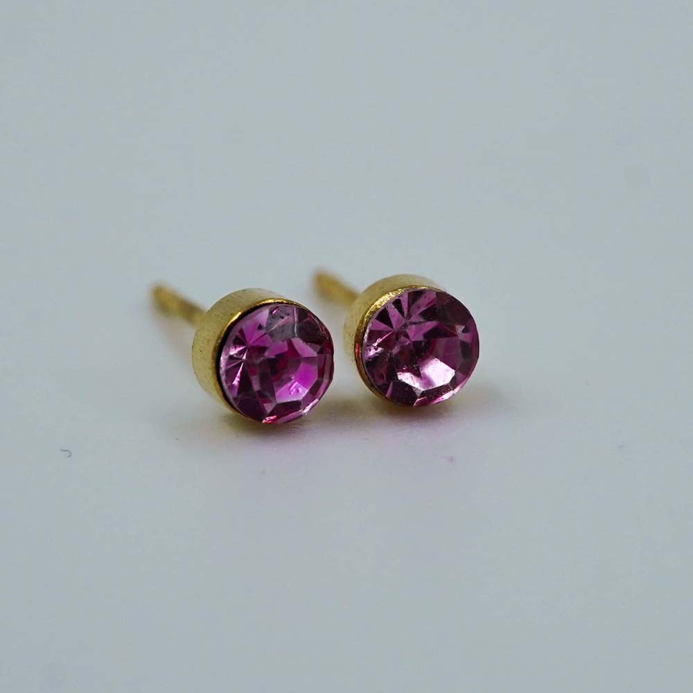 pink zircon studs