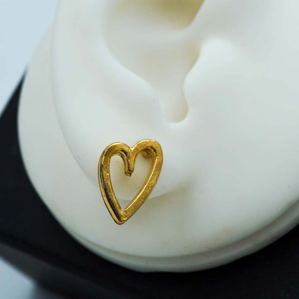 hollow heart studs