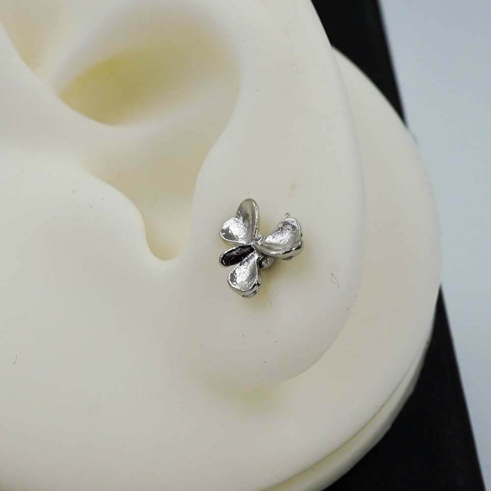 silver flower studs