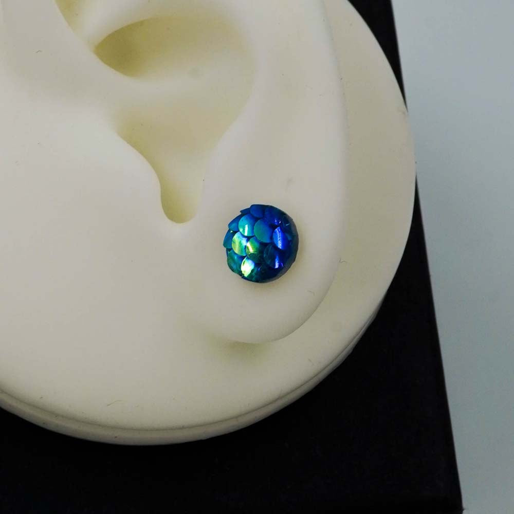 shimmer blue studs