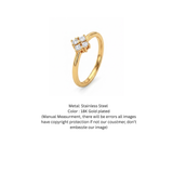 Elegant Gold-Plated Minimalist Four-Stone Diamond Ring