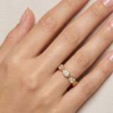 Bezel-Set Pear-Shaped Diamond Eternity Band in Yellow Gold
