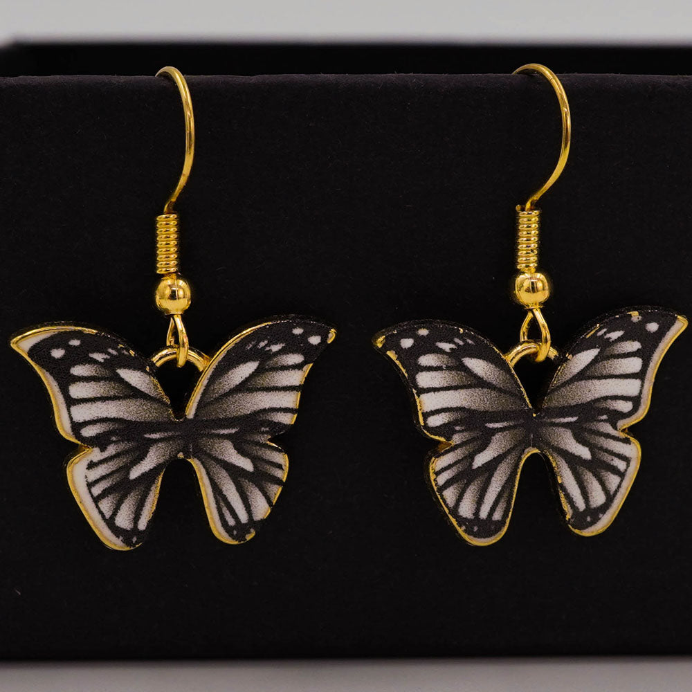black butterfly earrings