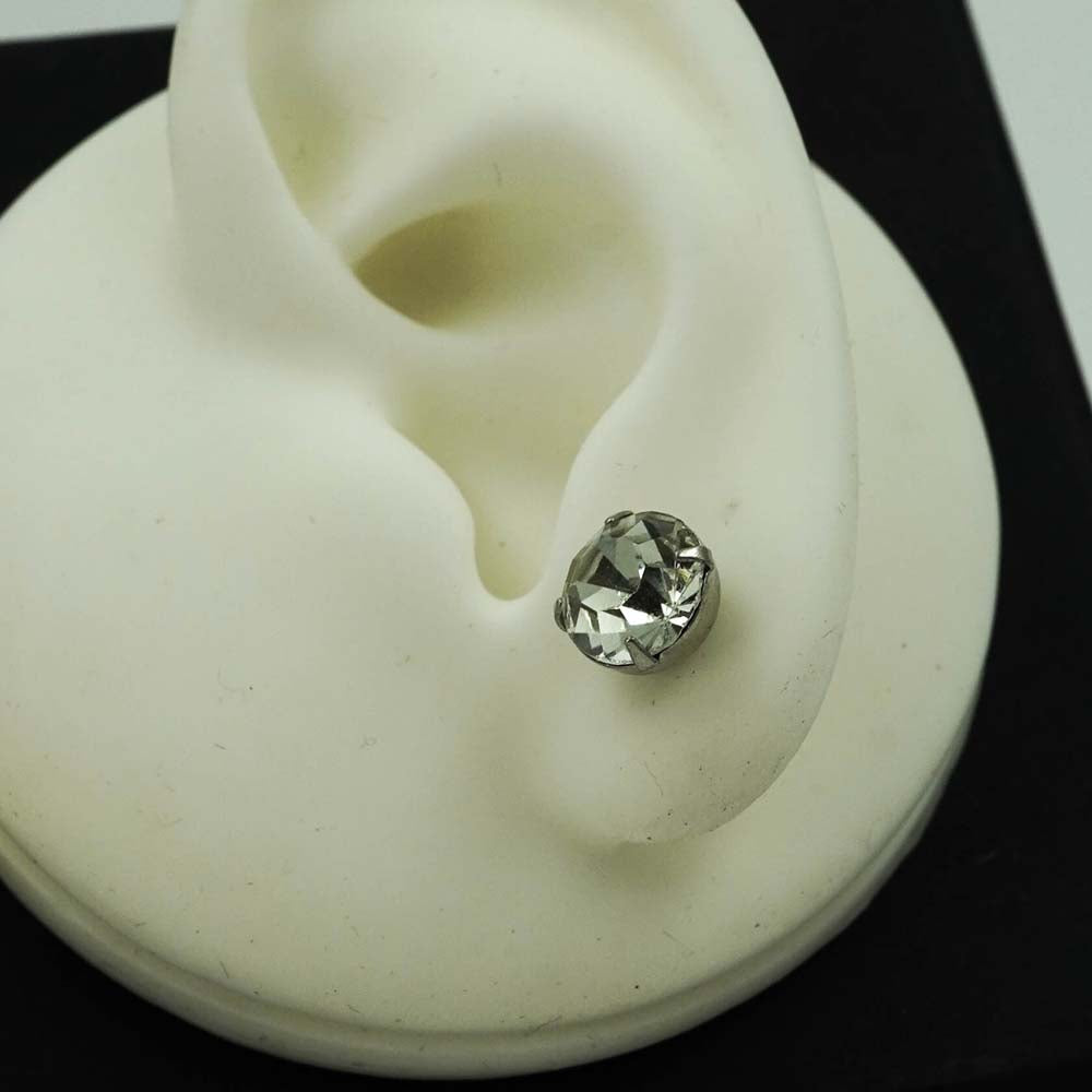 silver zircon studs