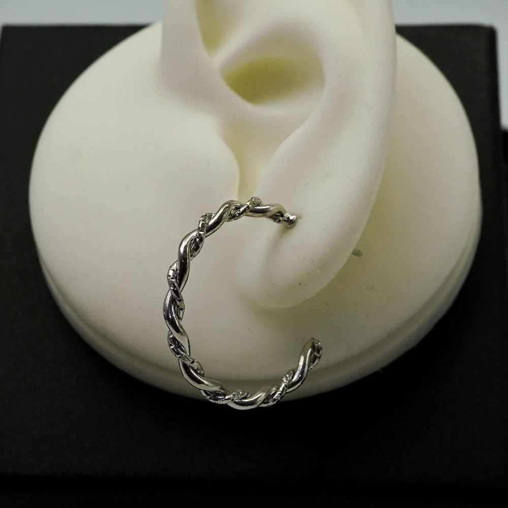 silver twisted hoops