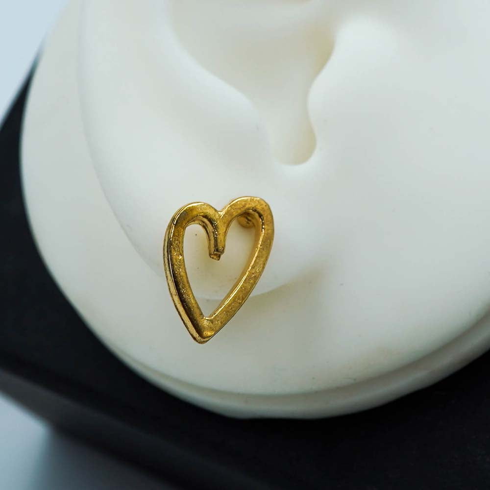 hollow heart studs