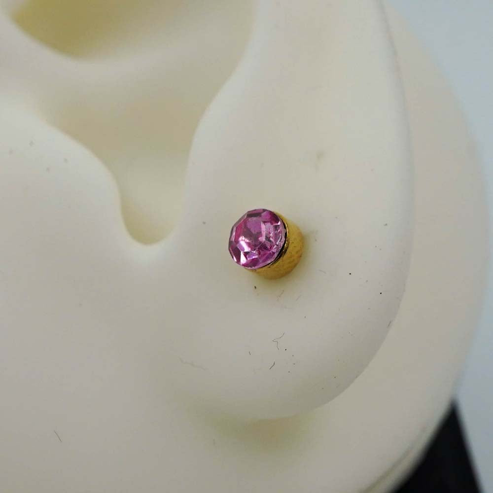 pink zircon studs