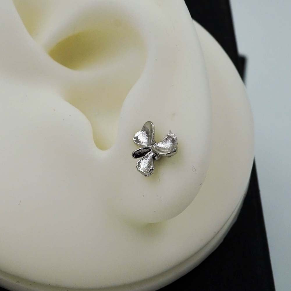 silver flower studs