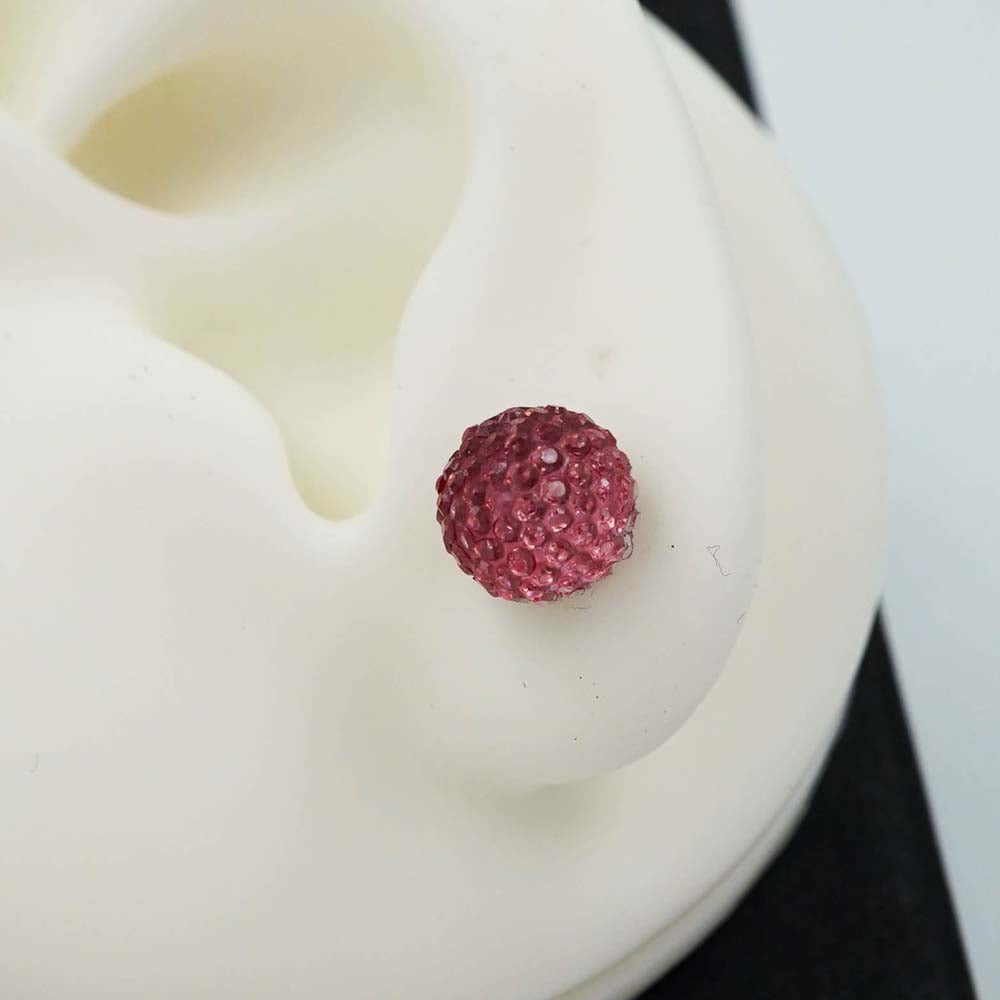 red puff studs
