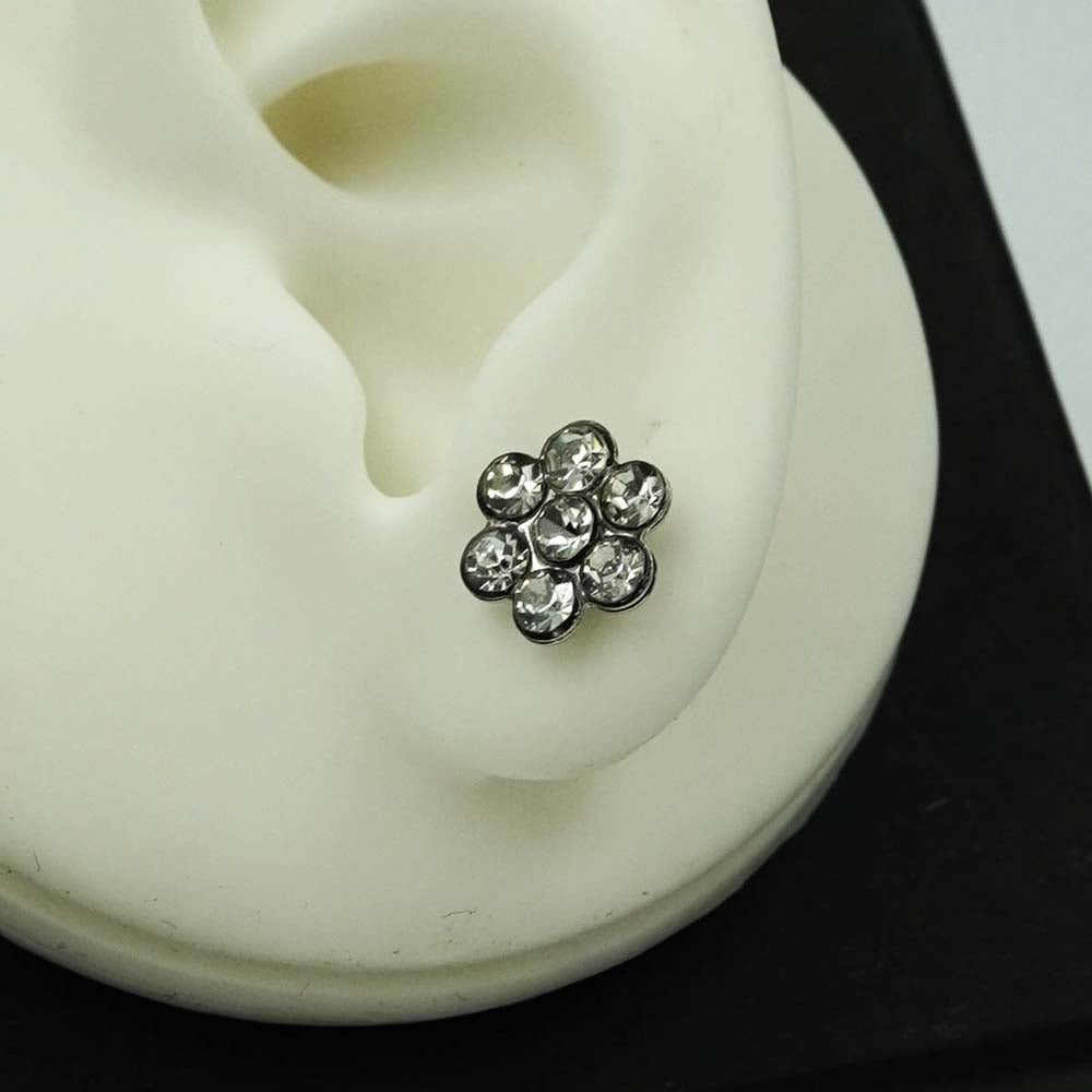 daisy silver studs