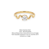 Gold Plated Wave Silhouette Solitaire Ring