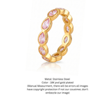 18K Gold Plated Pink Marquise Eternity Ring