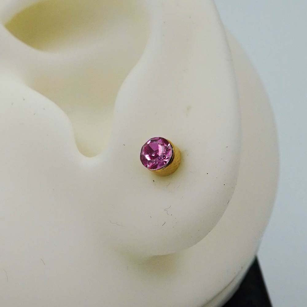 pink zircon studs
