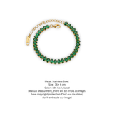 Elegant Emerald Green & Gold Tennis Bracelet