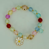 Floral multicoloured beaded charm