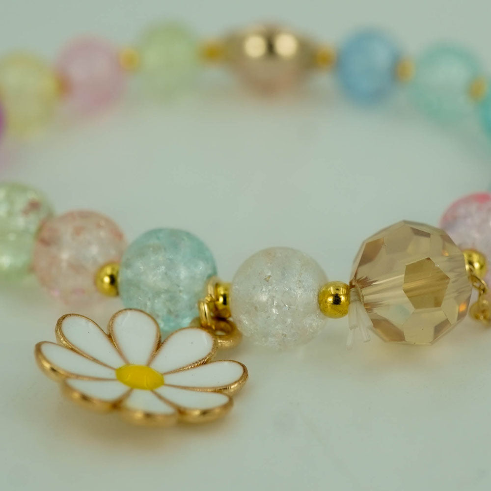 Floral multicoloured beaded charm