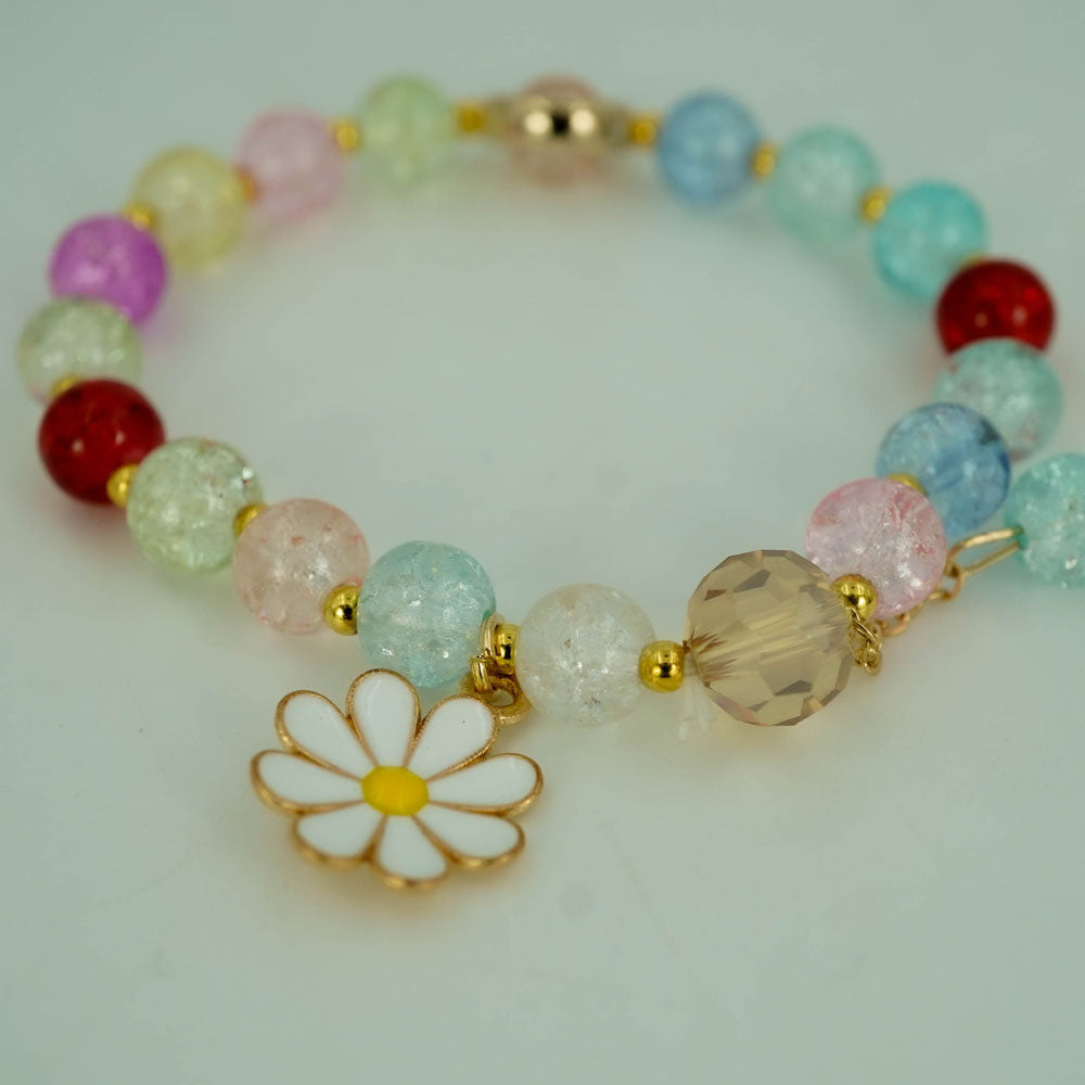 Floral multicoloured beaded charm