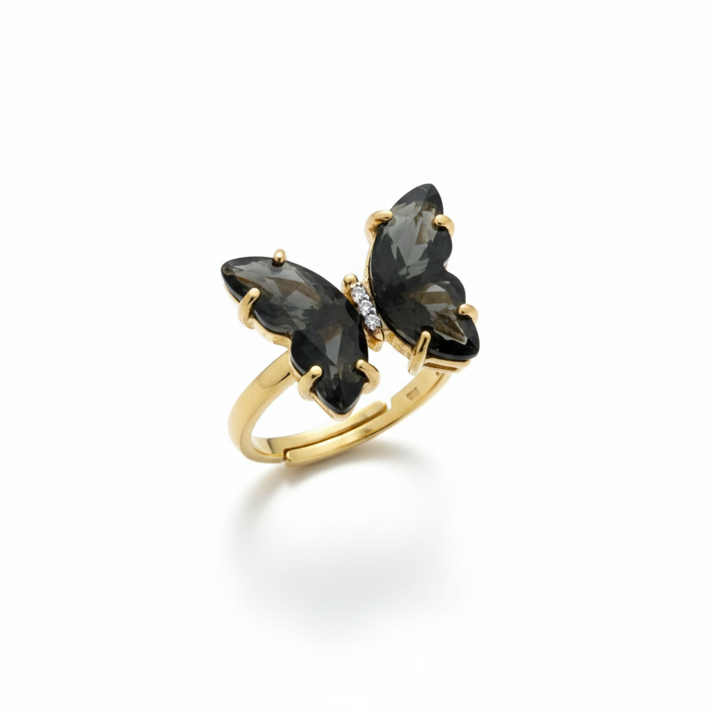 Crystal Butterfly Rings