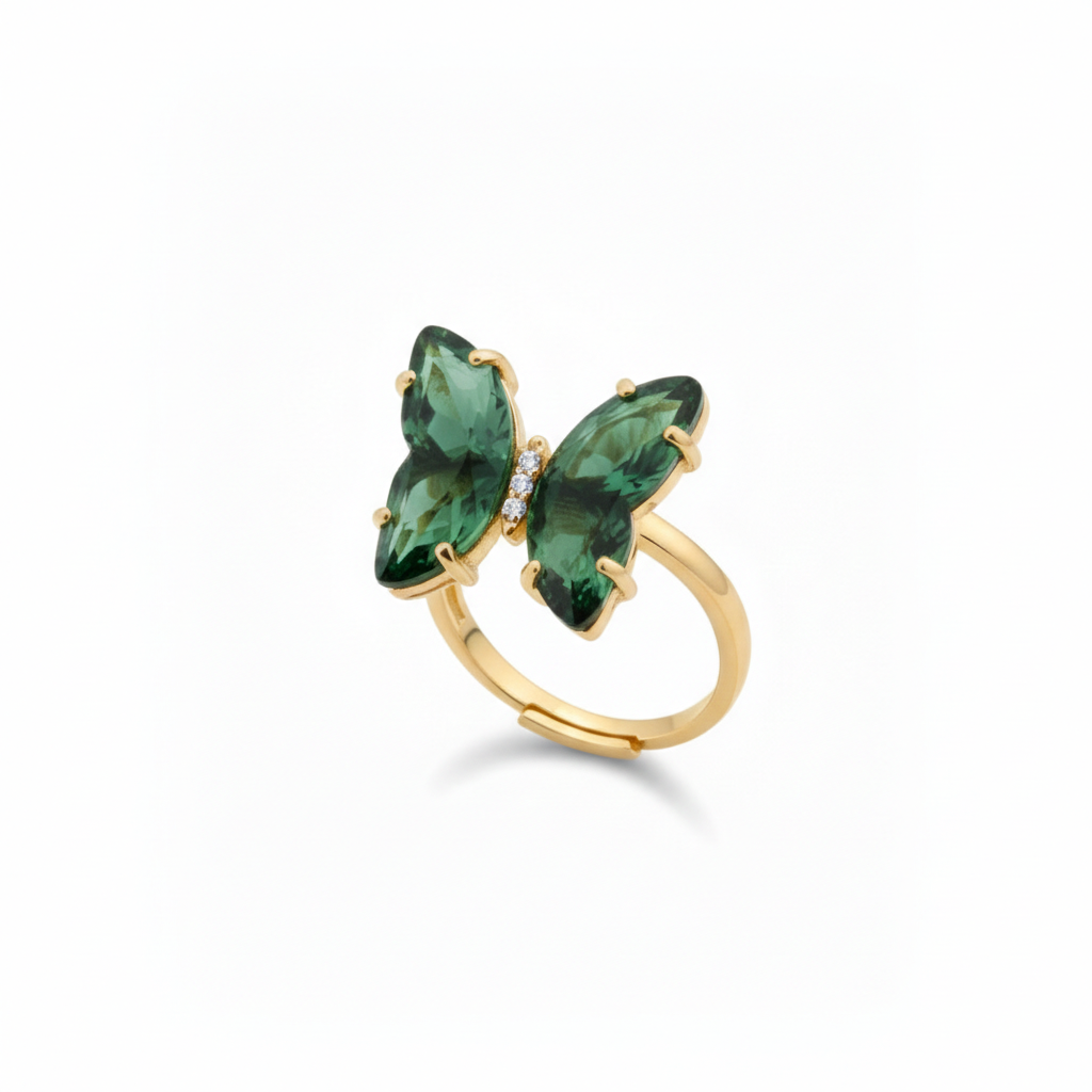 Crystal Butterfly Rings