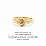 Vintage-Style Clasping Hand Motif Ring with Cubic Zirconia Accent