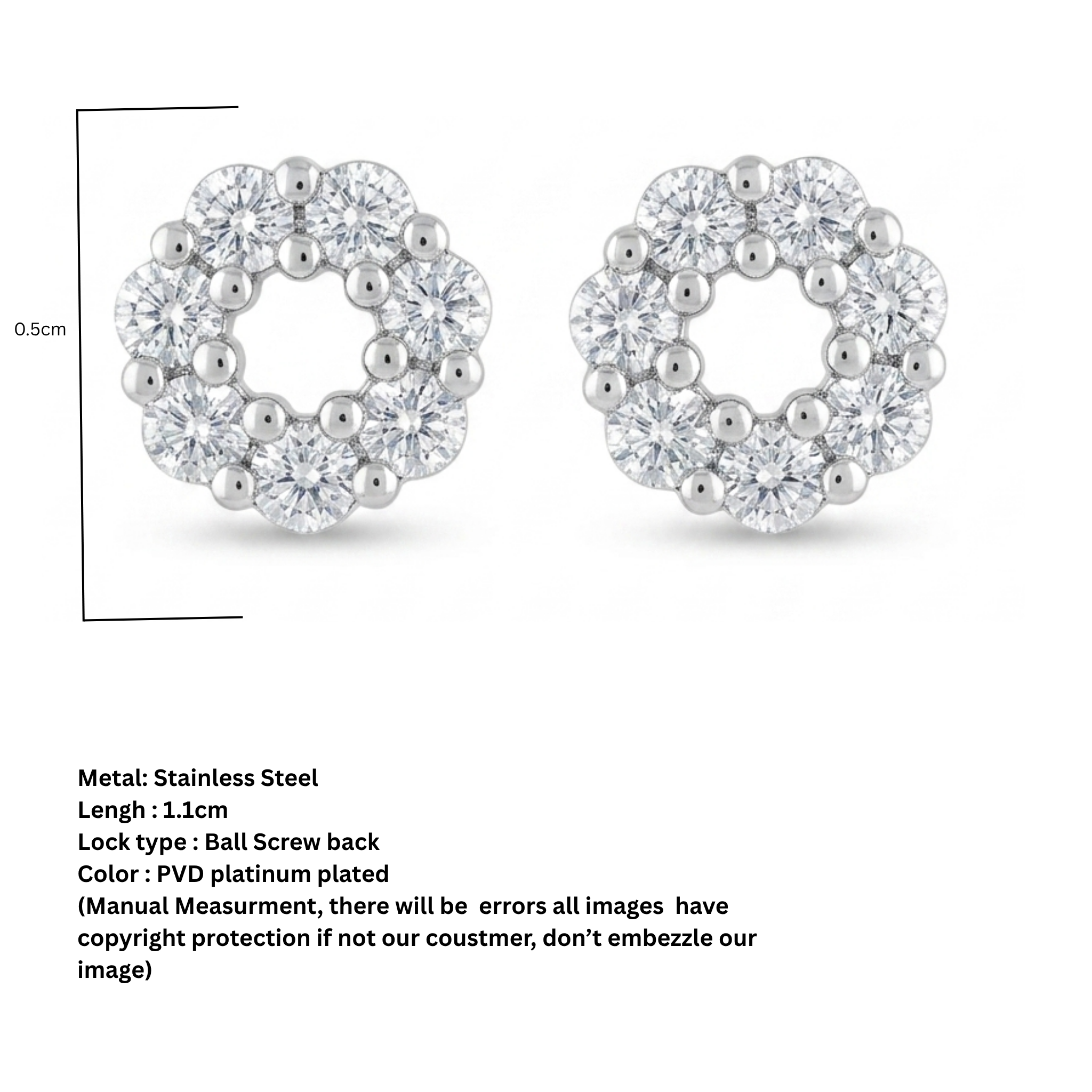 Deigo silver plated studs D475