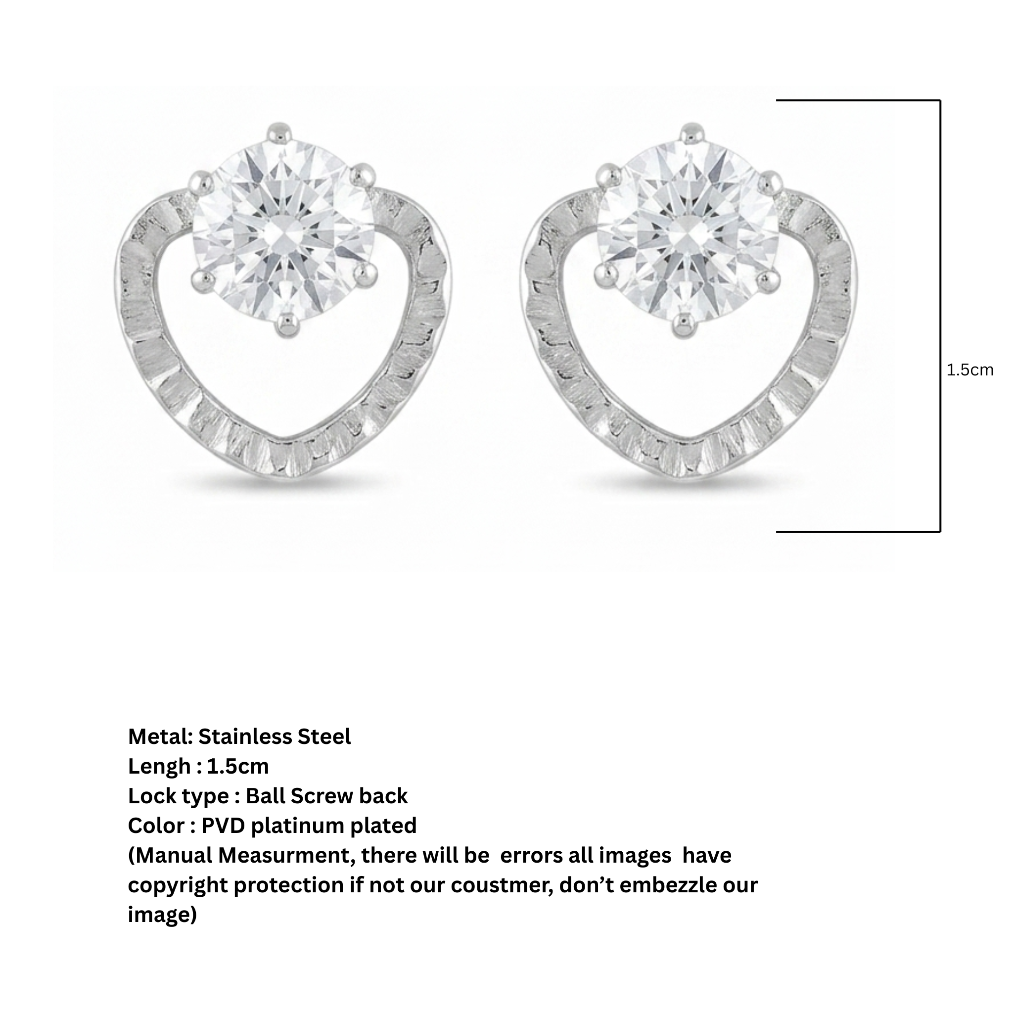 Heart shaped earrings D488